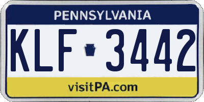 PA license plate KLF3442