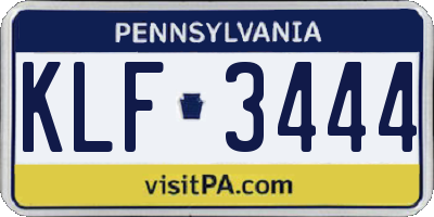 PA license plate KLF3444