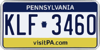 PA license plate KLF3460