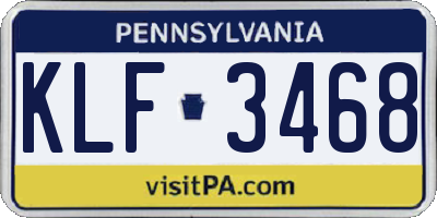 PA license plate KLF3468