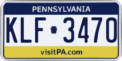 PA license plate KLF3470