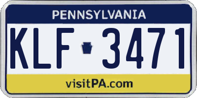 PA license plate KLF3471