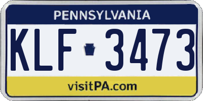 PA license plate KLF3473