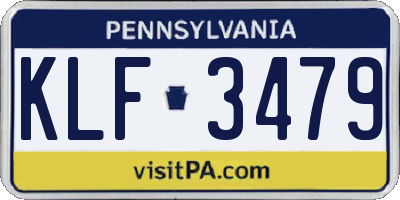 PA license plate KLF3479
