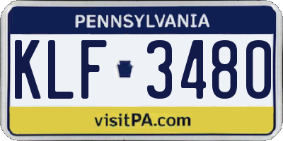 PA license plate KLF3480