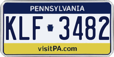 PA license plate KLF3482