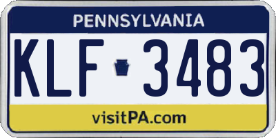 PA license plate KLF3483