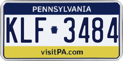 PA license plate KLF3484
