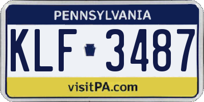 PA license plate KLF3487