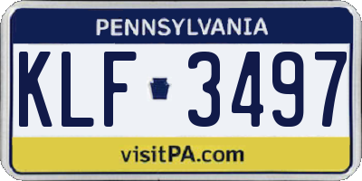 PA license plate KLF3497