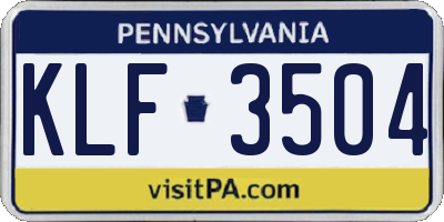 PA license plate KLF3504