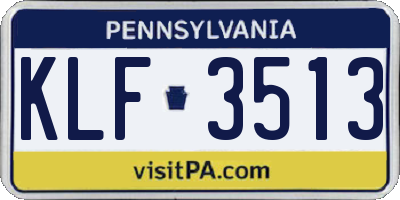 PA license plate KLF3513