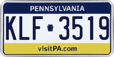 PA license plate KLF3519