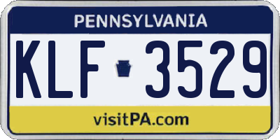 PA license plate KLF3529