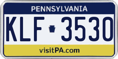 PA license plate KLF3530