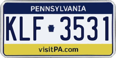 PA license plate KLF3531
