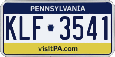 PA license plate KLF3541