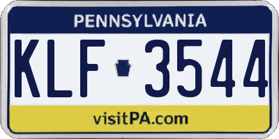 PA license plate KLF3544