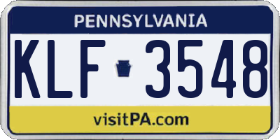 PA license plate KLF3548