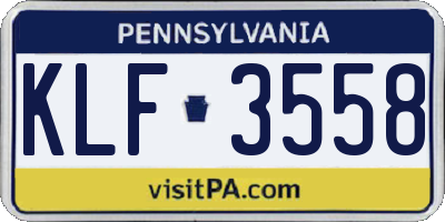 PA license plate KLF3558