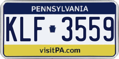 PA license plate KLF3559