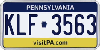 PA license plate KLF3563