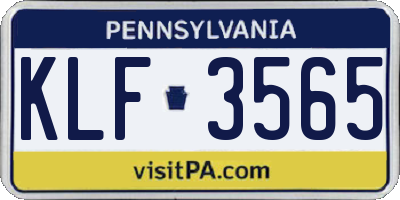 PA license plate KLF3565