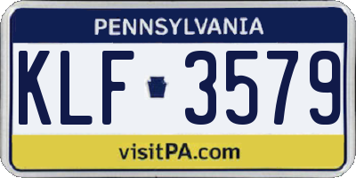 PA license plate KLF3579