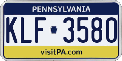 PA license plate KLF3580
