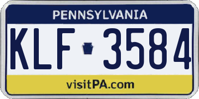 PA license plate KLF3584
