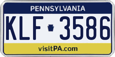 PA license plate KLF3586
