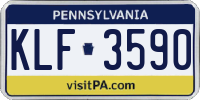PA license plate KLF3590