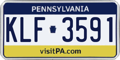 PA license plate KLF3591