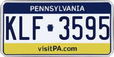 PA license plate KLF3595