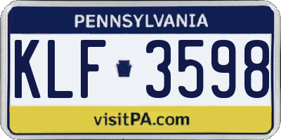PA license plate KLF3598