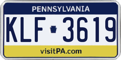 PA license plate KLF3619