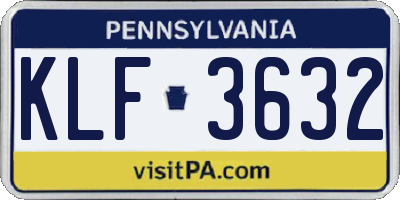 PA license plate KLF3632