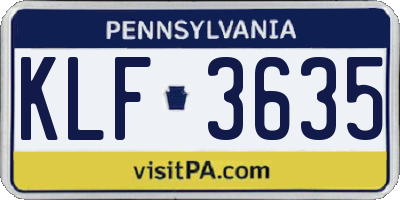 PA license plate KLF3635