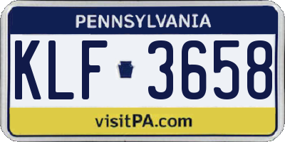 PA license plate KLF3658