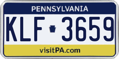 PA license plate KLF3659