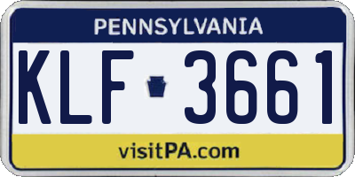 PA license plate KLF3661