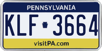 PA license plate KLF3664