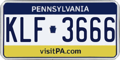 PA license plate KLF3666