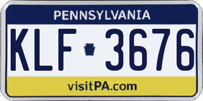 PA license plate KLF3676