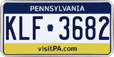 PA license plate KLF3682