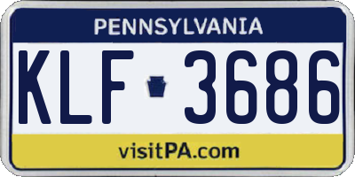 PA license plate KLF3686