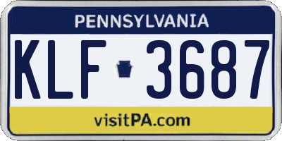 PA license plate KLF3687