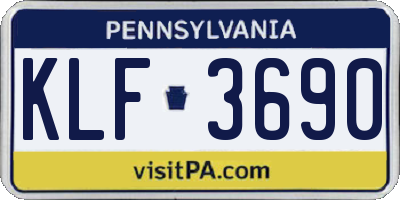 PA license plate KLF3690