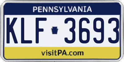 PA license plate KLF3693