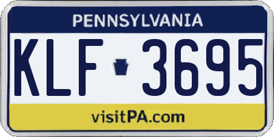PA license plate KLF3695